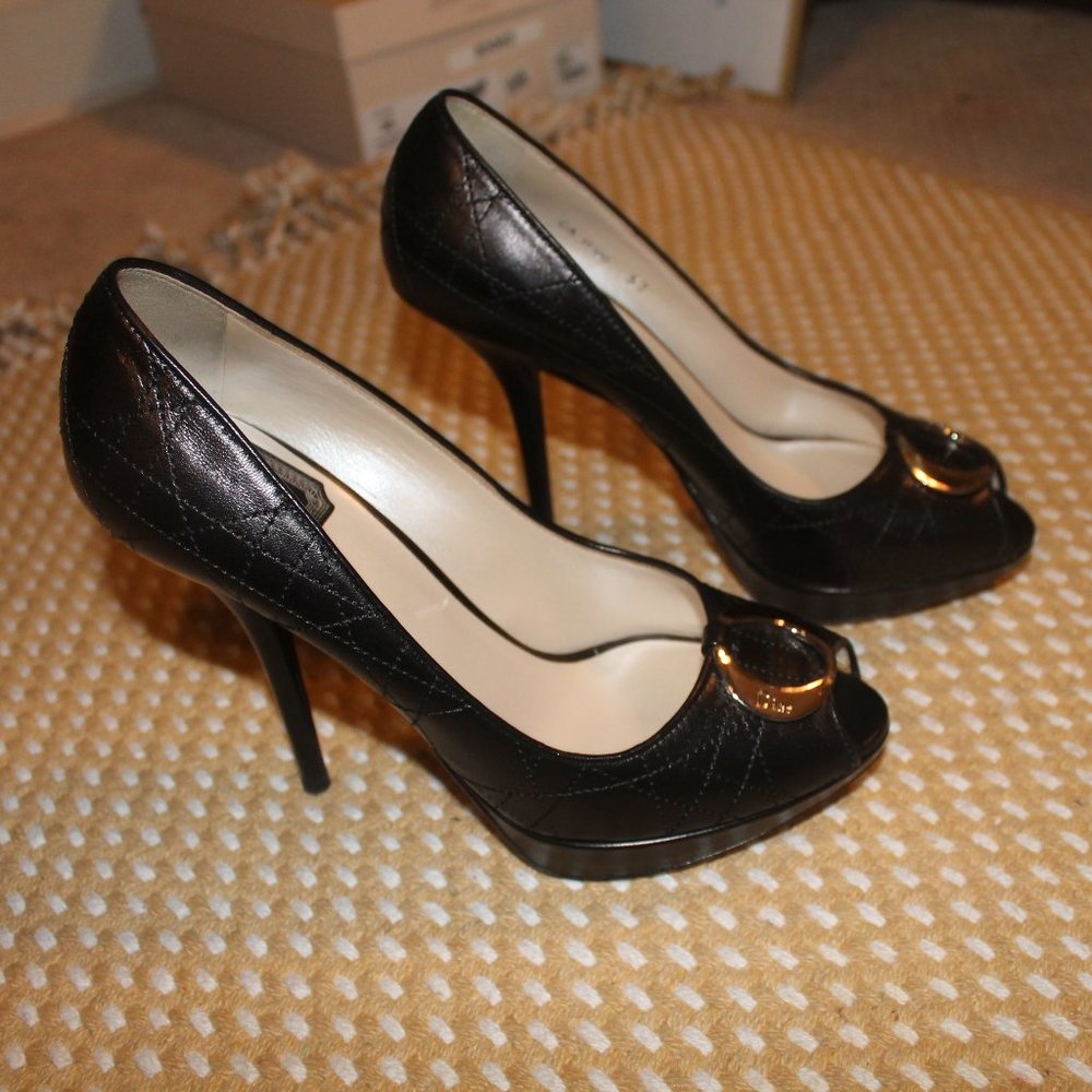 O De Dior pump noir cannage lambskin - Picture 6 of 13